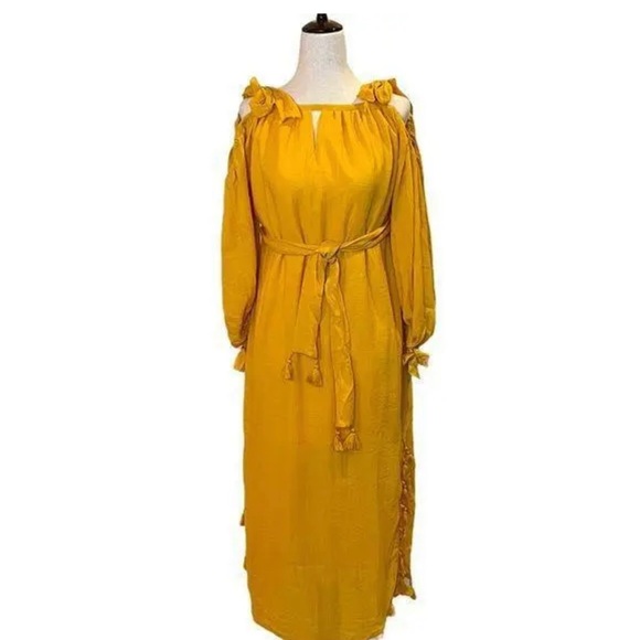 Red Carter Lightweight Jasmine Belted Maxi Dress with Tassels - Picture 5 of 10